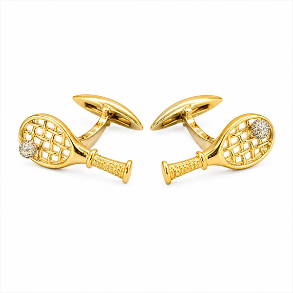 18K Tennis Racket & Ball Cufflinks